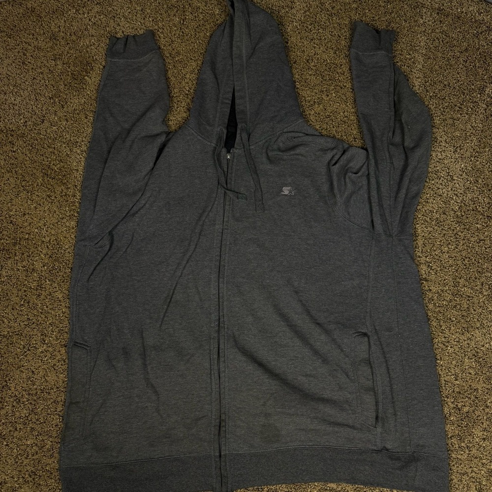 Starter Men's Charcoal‎ Gray Full-Zip Hoodie 2XL
